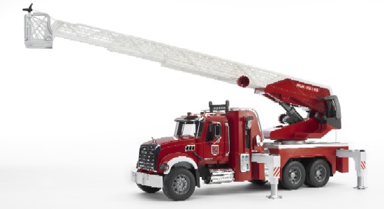 Mack Fire Engine with Water pump. DLK 23/12. Lights and sound included. 1:16