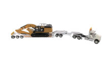1:50 International HX520 Tandom Tractor and XL 120 HDG Trailer with CAT 349F L XE Hydraulic Excavator
